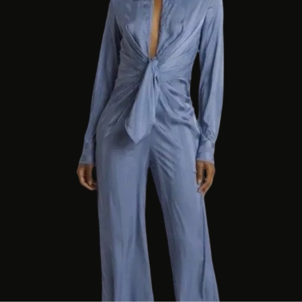 Choosy NWT Women's Blue Striped Lafayette Jumpsuit Size 0